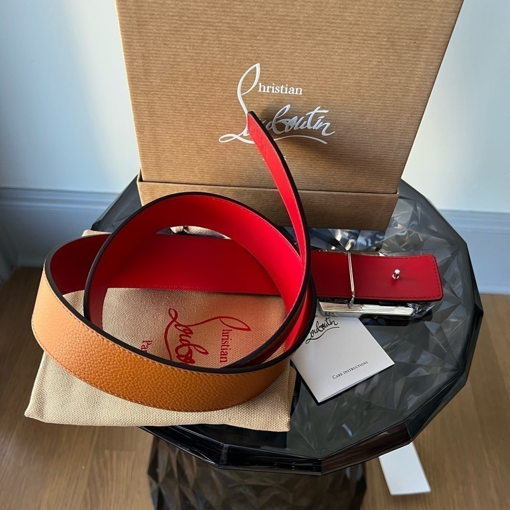 Christian Louboutin Mens Happy Rui CL-Logo Leather Belt - Picture 9 of 14